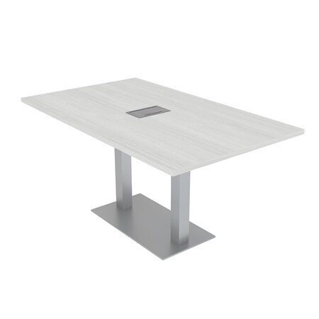 Skutchi Designs 35.5 in W, 71.5 in L, 29 in H, Engineered Wood Top, White HAR-REC-36X72-DOU-ELEC-WHITECYPRESS